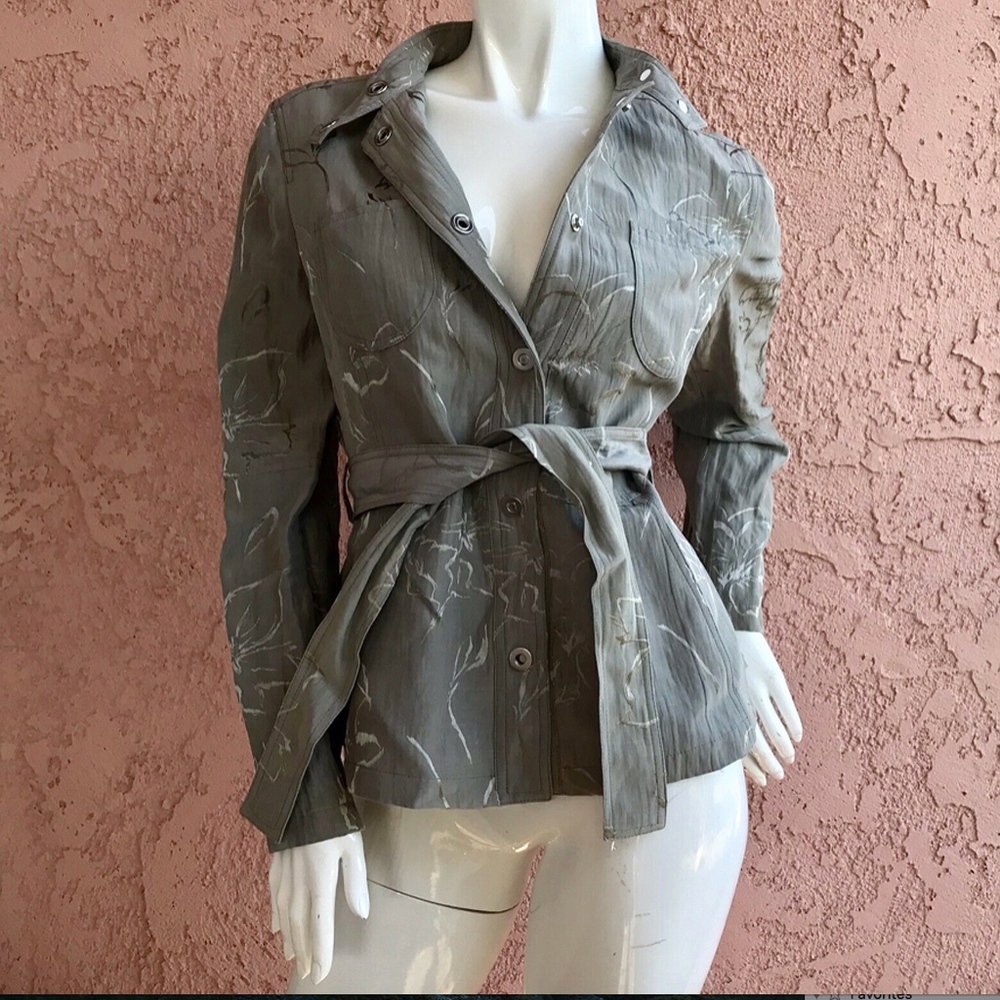 ARMANI Collezioni Womens Belted Snap-Button Blazer